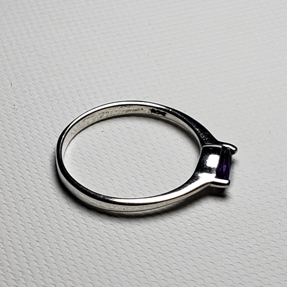 Amethyst Silver 925 Stacking Ring 5 February Gem - image 2